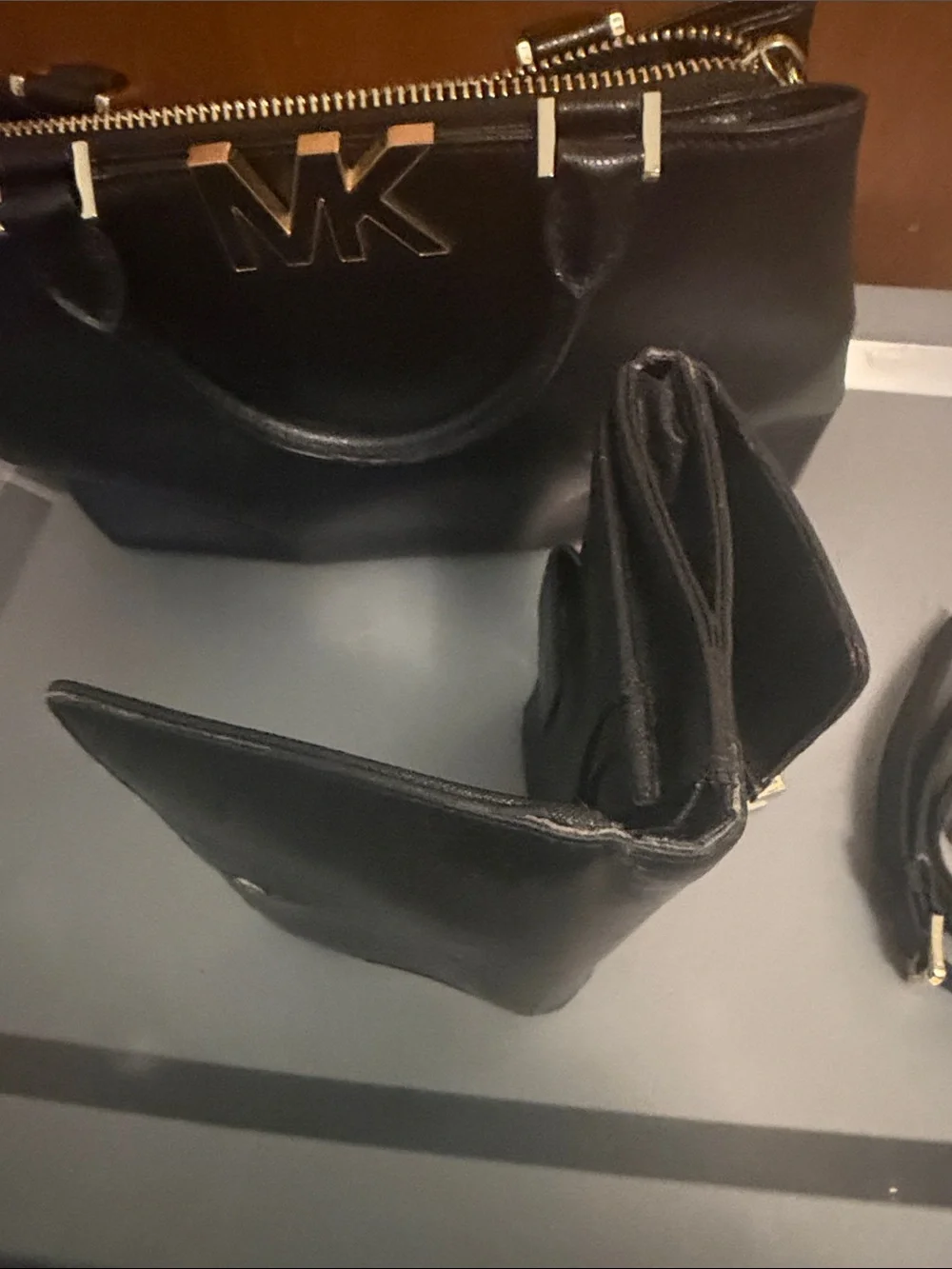Michael Kors Black Leather Satchel with Matching Wallet and Strap - Picture 5 of 7